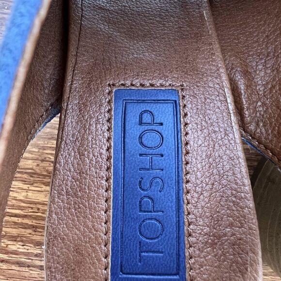 TOPSHOP Sandals Faux Suede Purple Block Heel New Condition Size 37 - Picture 9 of 11